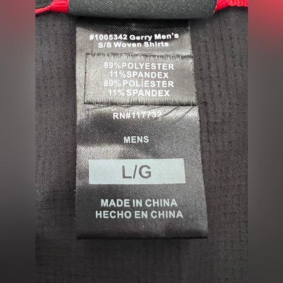 Gerry Renegade Field Shirt Men’s Sz Large Black Stretch Zip Pocket Hiking Fish - Picture 4 of 7